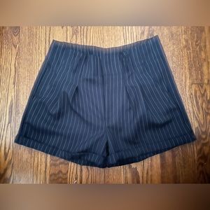 Black pinstripe shorts size L